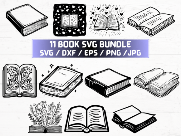 Book SVG, DXF, EPS, JPG, PNG: A Versatile Resource for Designers and Creators