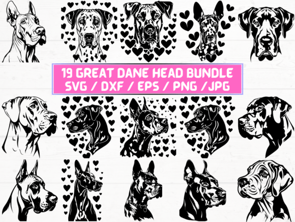 Great Dane Head Laser Engraving Cut File – A Versatile Digital Design for Creativity and Customization