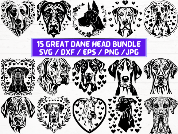 Great Dane Head SVG. DXF. EPS. JPG. PNG: A Versatile Digital Asset for Creative and Practical Use