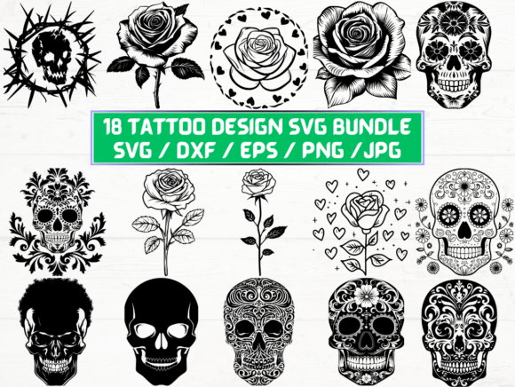 Tattoo Design Laser Engraving Cut File