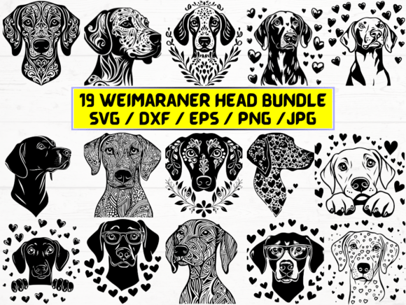 Weimaraner Head SVG for Creative Projects